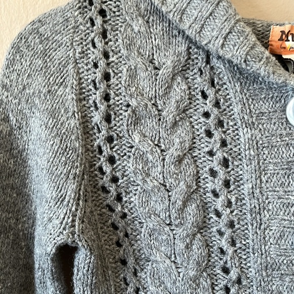 Mudd Gray Hooded Long Sleeve Button Up Sweater Cardigan M - Picture 2 of 11